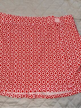 Ripskirt Hawaii Red Mini Skirt with White Ring Print